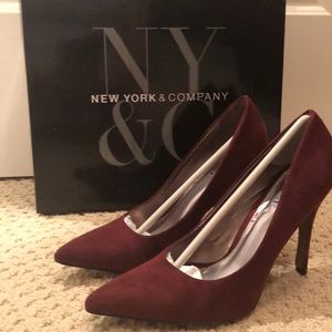 Size 7.5 Burgundy Spice heels- NY&C 58Lex